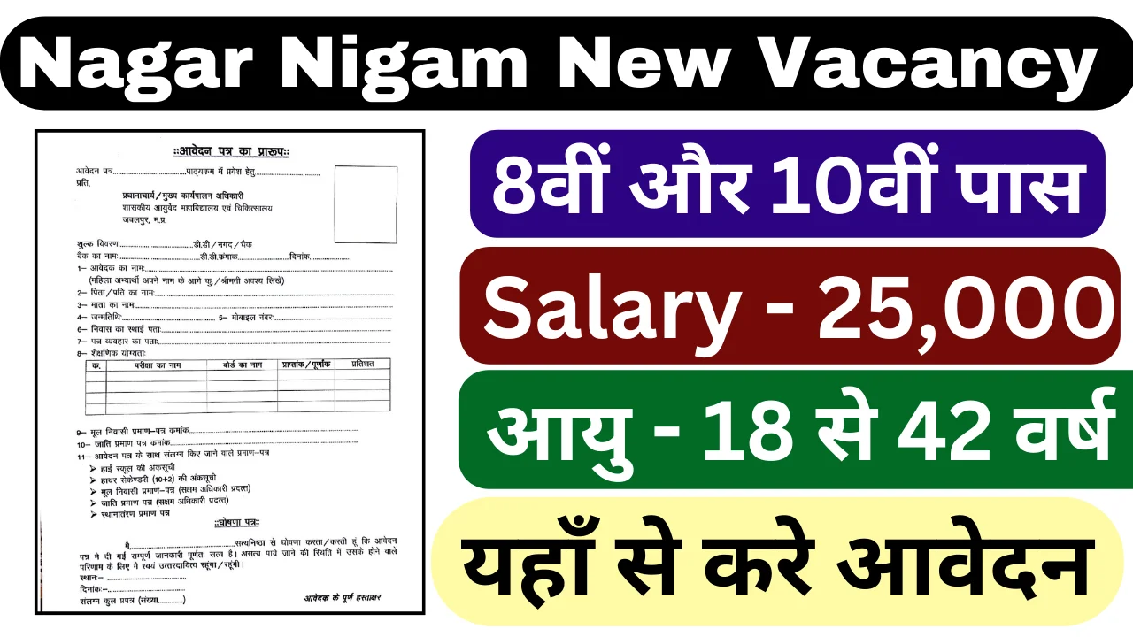 Nagar nigam new vacancy 2024 apply online